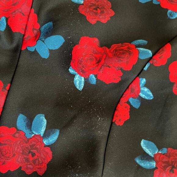 Lane Bryant Fit & Flare Dress Women 20 Retro Pin Up Short sleeves Roses Floral - Picture 8 of 11